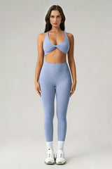 Women's Athletic Sets:Twist-Front Cross Back Bra And Legging