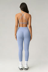 Women's Athletic Sets:Twist-Front Cross Back Bra And Legging