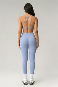 Women's Athletic Sets:Twist-Front Cross Back Bra And Legging