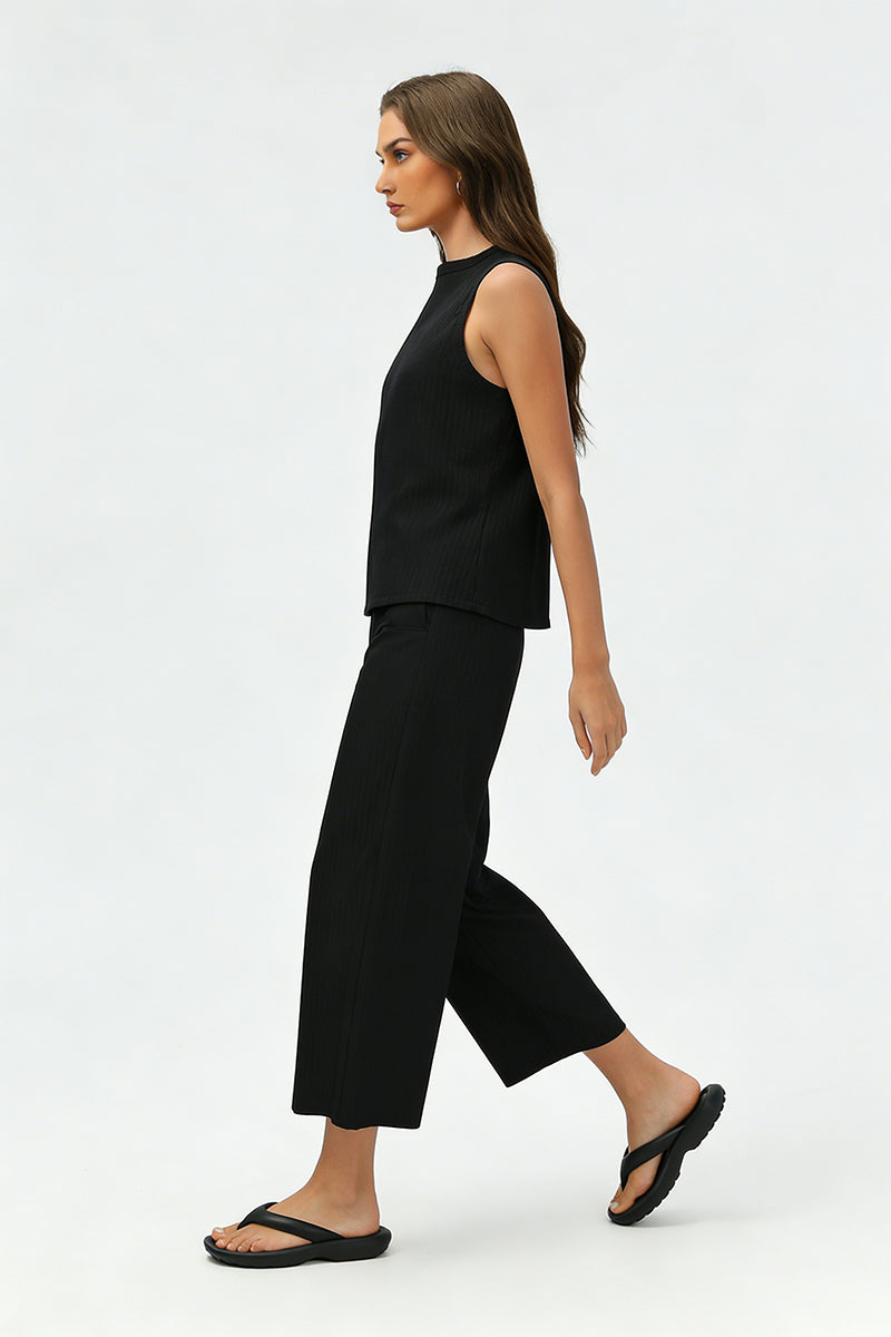 Women's Summer Sets:Sleeveless Tank Top And Wide Leg Pants