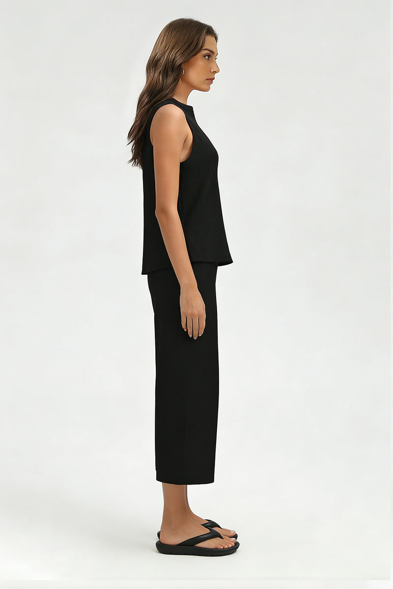 Women's Summer Sets:Sleeveless Tank Top And Wide Leg Pants