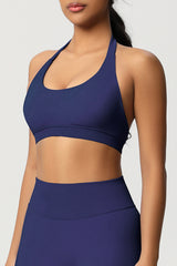 Women Halter Neck Seamless Yoga Sports Bra - Breathable Support Top