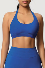 Women Halter Neck Seamless Yoga Sports Bra - Breathable Support Top