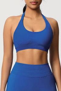 Women Halter Neck Seamless Yoga Sports Bra - Breathable Support Top
