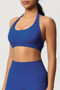 Women Halter Neck Seamless Yoga Sports Bra - Breathable Support Top