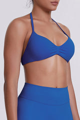 Women Halter Neck Seamless Sports Bra - Breathable Backless Yoga Top