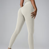 Women'S Pocket High-Waisted Seamless Sculpting Yoga Leggings
