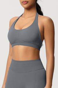 Women Halter Neck Seamless Yoga Sports Bra - Breathable Support Top