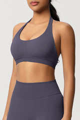 Women Halter Neck Seamless Yoga Sports Bra - Breathable Support Top