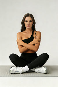 Women's Summer Set:One-Shoulder Bra And High-Waiste Leggings
