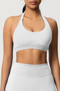 Women Halter Neck Seamless Yoga Sports Bra - Breathable Support Top