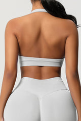 Women Halter Neck Seamless Yoga Sports Bra - Breathable Support Top