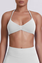 Women Halter Neck Seamless Sports Bra - Breathable Backless Yoga Top