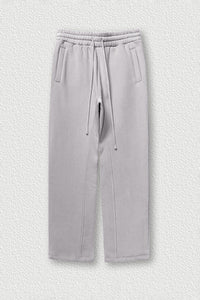 Solid Color Fleece-Lined Sweatpants - Winter Thermal Straight Leg Pants