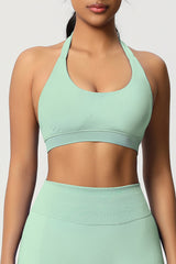 Women Halter Neck Seamless Yoga Sports Bra - Breathable Support Top