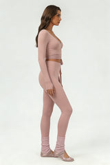 Women's ballet tie crop top and yoga pants set