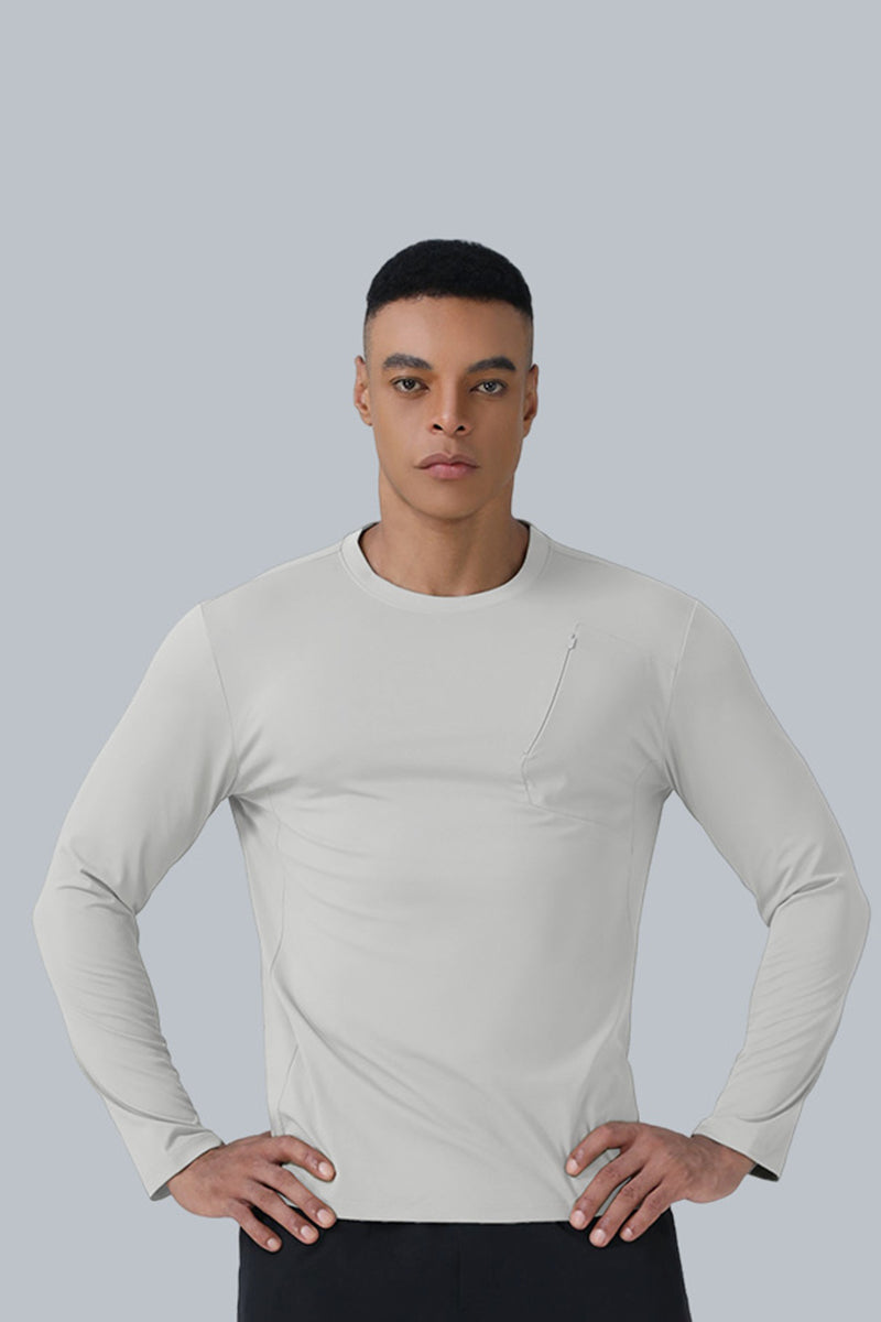 Men Quick-Dry Round-Neck Training Long Sleeve T-Shirt