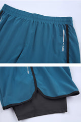 Men'S Fake Two Piece Sport Shorts