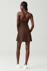 Women Wave-Trim Back-Cross Tennis Dress