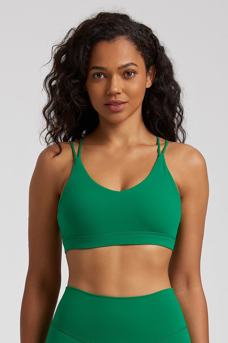 Triangle Cup Back Cross Sports Bra