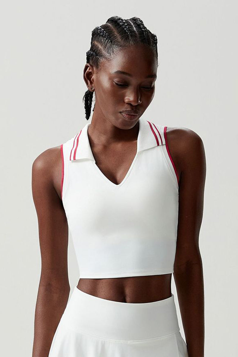 Women Stand Collar Tennis Vest Quick Dry Sports Bra Top