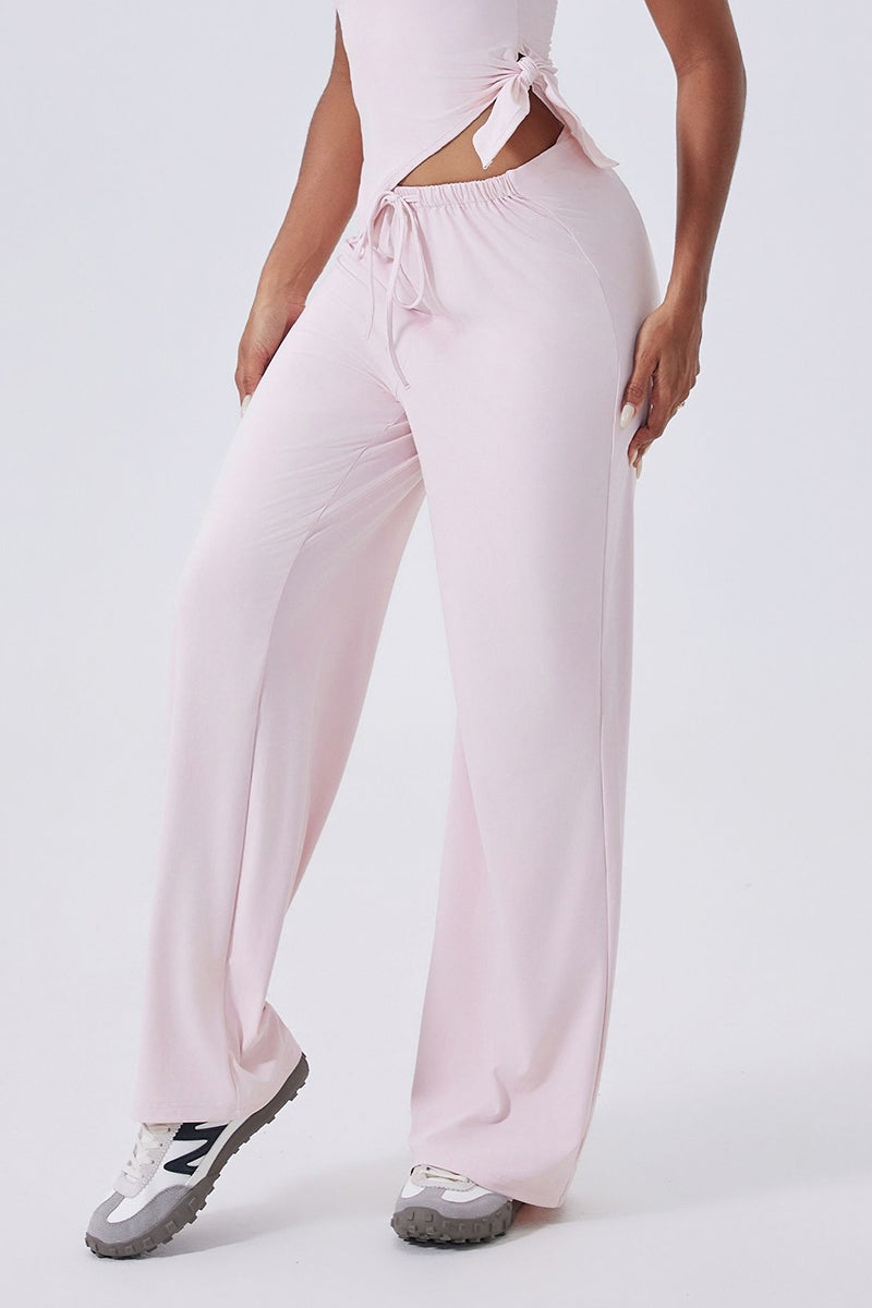 Women High-Waist Relaxed-Fit Drawstring Yoga Lounge Pants