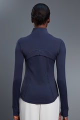 Women Stand-Collar Slim-Fit Zippered Yoga Running Workout Jacket