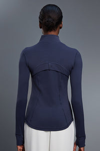 Women Stand-Collar Slim-Fit Zippered Yoga Running Workout Jacket