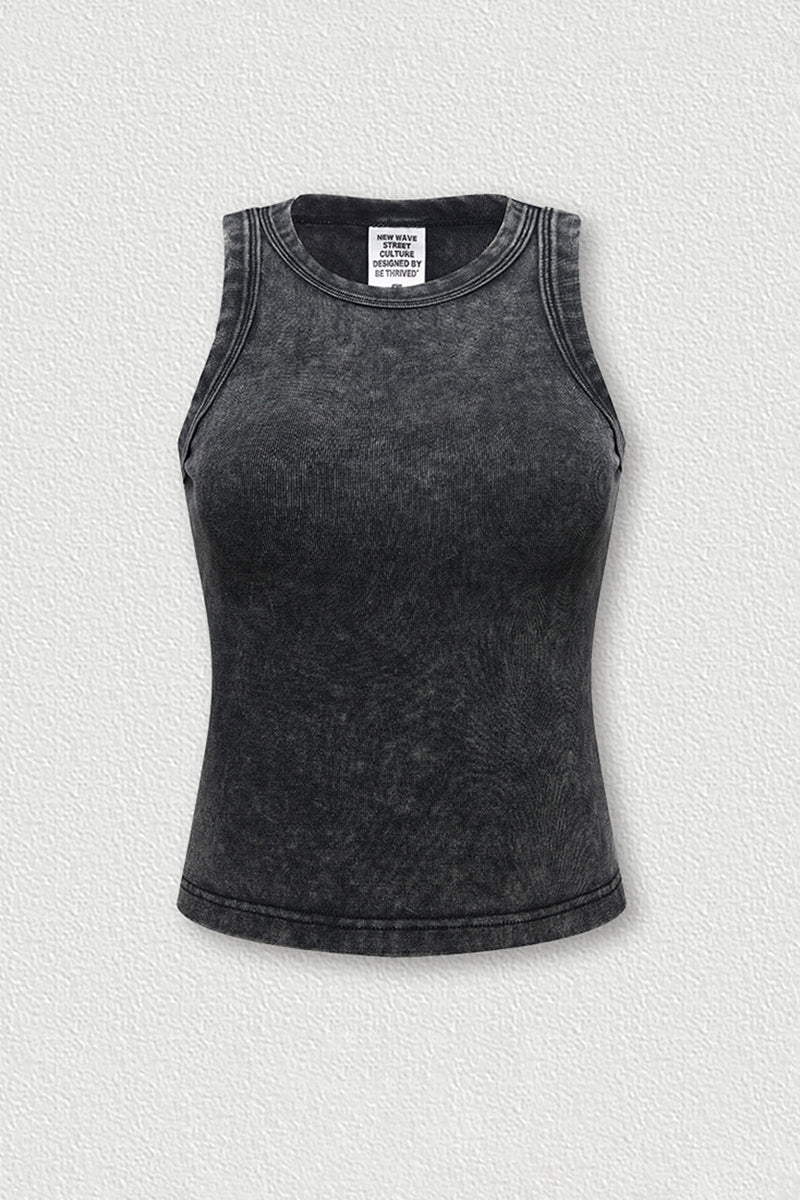 Cropped Washed Tank Top - Streetwear Women's Bustier