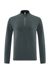Men Half-Zip Reflective Training Long Sleeve Top