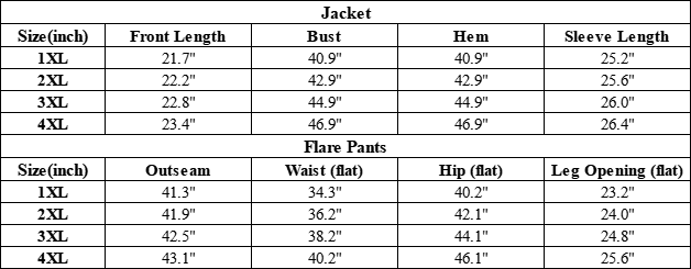 Plus Size Women's Two-Piece Set:Stand Collar Jacket Yoga Flare Pants