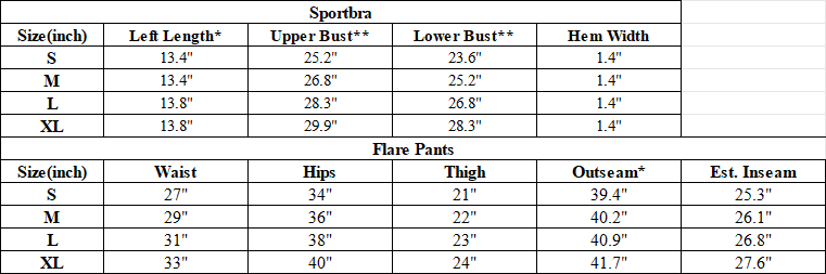 Women's Petal Sports Bra & Flared Yoga Pants Two-Piece Set