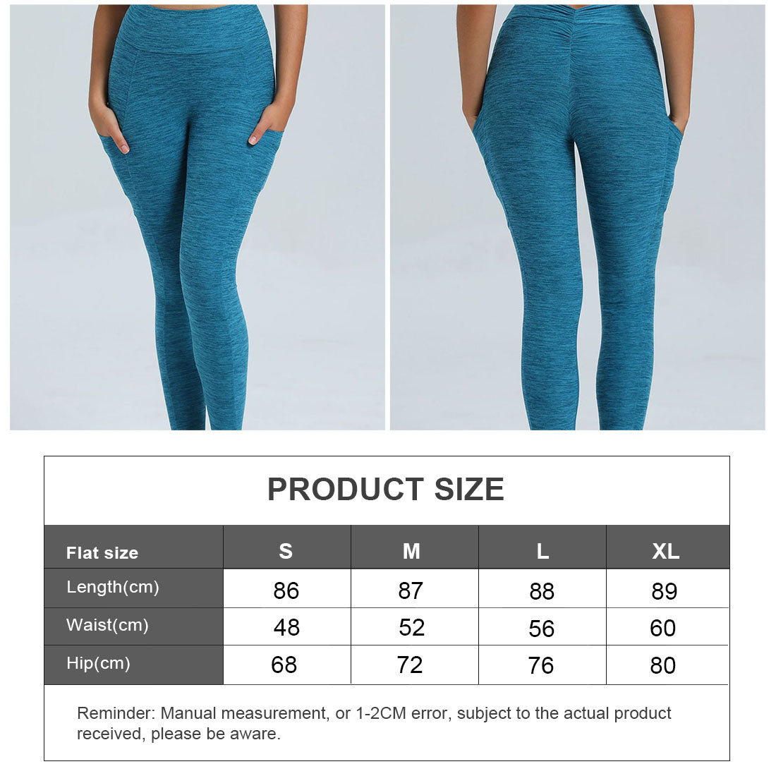 Women Pleated Skinny Hip V Waist Side Pockets No Embarrassment Line Fitness Exercise Yoga Pants