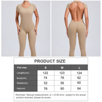Women Short Sleeve Backless Tight One-Piece Quick Dry Hip Lifting Sports Fitness Yoga Bodysuit