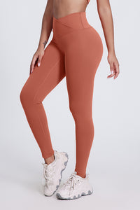 Women'S Bright Crossover High-Waisted Hip Lift Dance Stretch Cropped Pants