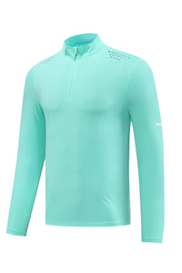 Men Half-Zip Breathable Outdoor Training Long Sleeve Top