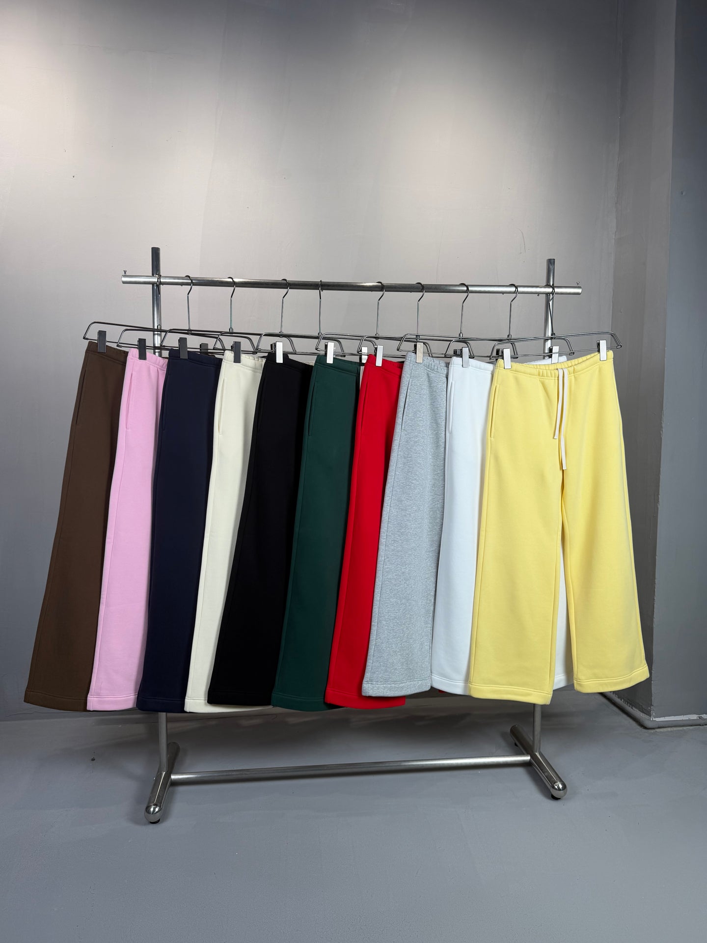 Unisex Fall Drawstring Side Pocket Wide Leg Sweatpants