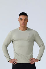 Men Quick-Dry Round-Neck Training Long Sleeve T-Shirt