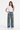 Women's Fall Color Block Distressed Wide Leg Jeans