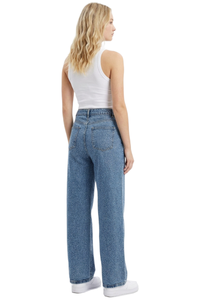 Women's High Waist Allover Rhinestone Loose Wide Leg Jeans