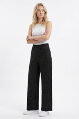 Women's High Waist Allover Rhinestone Loose Wide Leg Jeans