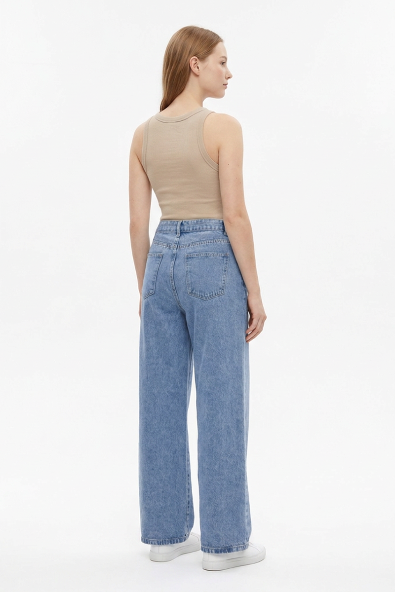 Women's High Waist Straight Leg Jeans