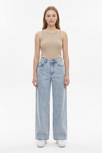 Women's High Waist Straight Leg Jeans