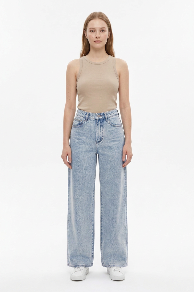 Women's High Waist Straight Leg Jeans
