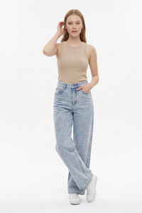 Women's High Waist Straight Leg Jeans