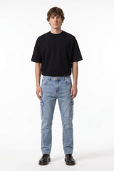 Men's Fall Side Pocket Slim Fit Cargo Jeans