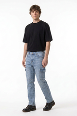 Men's Fall Side Pocket Slim Fit Cargo Jeans