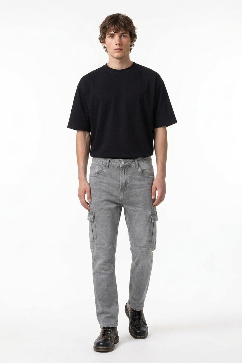 Men's Fall Side Pocket Slim Fit Cargo Jeans