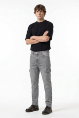 Men's Fall Side Pocket Slim Fit Cargo Jeans
