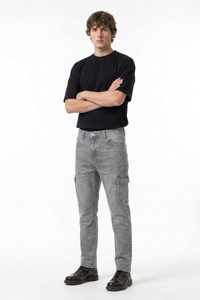 Men's Fall Side Pocket Slim Fit Cargo Jeans